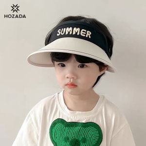 HOZADA Kids Sun Hat Children Summer Hat Empty Top Hat Casual Sport Sun Hats Portable Beach Cap Large Brim Cap Sun Protection Cap UV Protection Hat With Windproof Rope for Kids Outdoor Travel