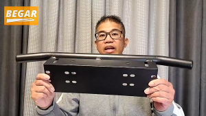 Heavy-Duty Aluminum Front Bumper License Plate Bracket with Light Bar Mount 23 Inch