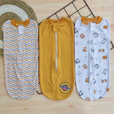 3 Pcs Bedong Bayi Instan Resleting Seri Kunyit Lucu