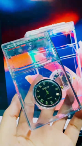 Bao Đựng Hộp Thuốc Kiêm Bật Lửa Điện Tích Hợp Đồng Hồ Có Đèn Led Nhấp Nháy ( Tặng Kèm Dây Sạc)