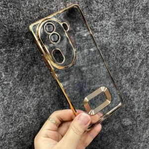 Case ốp lưng Oppo Reno 11 pro 5G dẻo trong xi viền màu bóng đẹp sang trọng bảo vệ camera