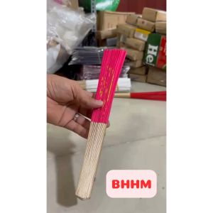 Quạt vải in chữ thư pháp quạt vải lụa du lịch dã ngoại nhiều màu sắcshop giao ngẫu nhiên BHHM.