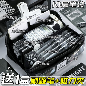 High Capacity Transparent Pencil Case Boys Girls Students Use High School Pencil Box Primary School New Model 2025 Pure Color