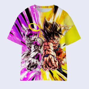 Bandai | new modelT-shirt Summer Dragon Ball Tower Theme Trendy 3D Printed Breathable Boys and Girls T-shirts Parent Child Tops