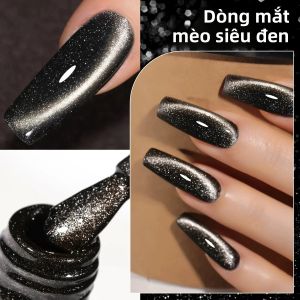 1 Chai Sơn Móng Tay Gel Đen WS Hiệu Ứng Mắt Mèo Bán Vĩnh Cửu Dùng Đèn UV/LED Trang Trí Móng Nghệ Thuật Tự Làm Dành Cho Mùa Thu Đông 10ml