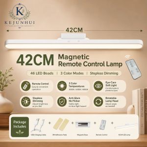 42cm LED Under Cabinet Light USB Rechargeable Magnetic Closet Light with Remote Control Dimmable 3 Color Modes