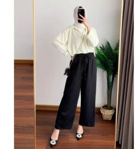 Kulot Crinkle - Celana Kulot Panjang Wanita Dewasa Polos Terbaru Cullots Pants Terhits Airflow Bagus BISA COD Crinkle