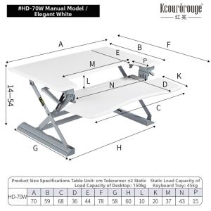 KCOUROROUGE | Adjustable Folding Standing Laptop Desk