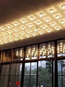 Modern Square Crystal Hallway Ceiling Light Oriental Pearl Hotel Entrance Absorption Top Light Home Entrance Coat Closet LED Lamp