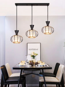 Dining Room Chandelier Three-Head Dining Room Lamp round Modern Simple Home Accessible Luxury Splendid Crystal Dining Table Hanging Lamp