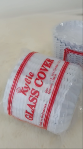 Cover Tutup Gelas Cetak Plastik Motif Kartun Ukuran 7cm Warna Putih - Isi 200pcs