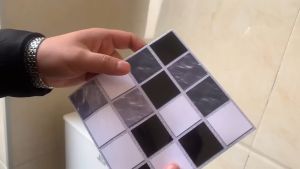 10pcs 10*10CM Marble Mosaic Tiles Wall Sticker Transfers Flat 2D Printed Covers For Kitchen Bathroom Peel & Stick Waterproof Art Mural