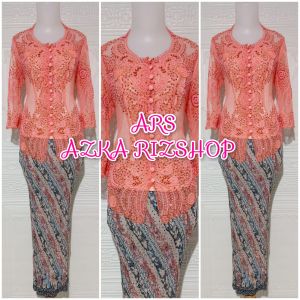 set kebaya pesta kebaya lengan 7/8 kebaya kerah sunda