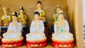 Tượng Phật Tây Phương Tam Thánh size 30cm chất liệu Composite và bột đá hàng cao cấp loại 1 nhập khẩu Đài Loan