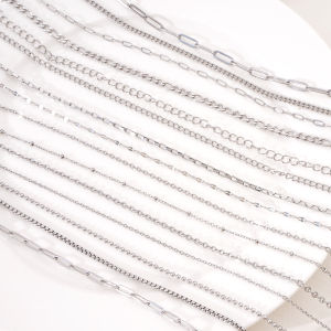 1m Stainless Steel Chain for DIY Bracelet Necklace Clothing Sewing Garment Decoration Craft Accessories Jewelery Materials