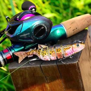 PROBEROS 21G 12.5cm Chìm Wobblers Mồi Câu Cá Khớp Nối Crankbait 8 Đoạn Mồi Nhân Tạo Cứng Cho Câu Cá Trên Sông Đại Dương Hồ Câu Cá