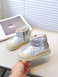 Warm Cotton Snow Boots Childrens Casual Soft Bottom Mid-Calf Winter Boots Girls Boys Anti-Slip Booties Comfortable Cotton Shoes