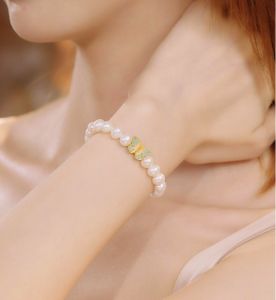 ZHOU LIU FU 周六福 S925 Sterling Silver Freshwater Pearl Bracelet with Colorful Butterfly & Floral Charms - Cute Jewelry Gift for Women 17cm X1914481 X1914482 X1914483