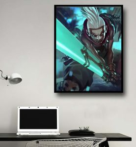 Tranh led điểm lightbox tráng gương treo tường để bàn khổ 20x30cm in theo yêu cầu nhân vật anime manga game liên minh huyền thoại