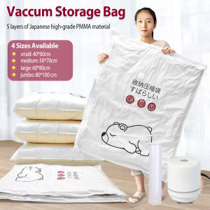 Vacuum Storage Bag with Pump Vaccum Storage Bags Vacuum Master Bag Compression Bags Vacuum Plastic Bag for Clothes Ziplock Bag for Clothes Japanese Vacuum Storage Bag Vacuum with Electric Pump