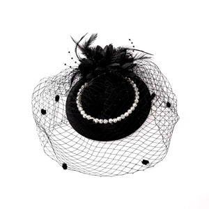 Fascinator Hat Hair Accessories Dinner Fedro Hat Retro Hair Clip Party Hat Bride Hat