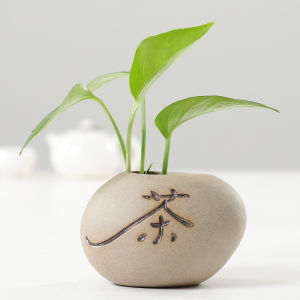 Rustic Ceramic Flower Pot Creative Green Ivy Small Vase Decorative Living Room Tabletop Water Cultivation Plant Pots