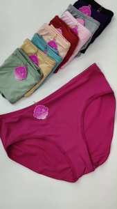 POLY+Cotton PLUS SIZE Mid Waist (#65kg-90kg) Good Elasticity Panties Women Briefs Full Cover (POLYCOTTON 13454)