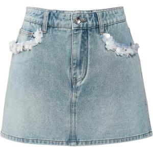 TAMMY TANGS | กางเกงขาสั้นผ้ายีนส์ทรงเอเอวสูง ทรงสลิมฟิต ดีเทลคริสตัล ผ้าฝ้ายแท้ กางเกงขาสั้นสำหรับผู้หญิง ทรงลำลอง ฤดูร้อน 2024