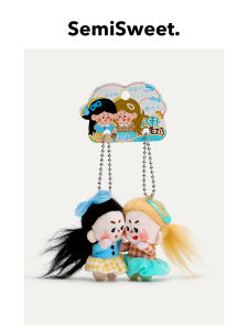 Fuzzy Gossip Friends Pair Keychain Backpack Accessory