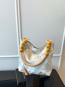 New 2025 Chinese Style Beaded Handbag Womens Large Capacity Shoulder Bag National Style Handbag Crossbody Bag Daily Use