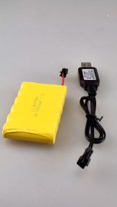 ถ่านรถบังคับ แบบชาร์จ 7.2V 3800 mAh. มีปลั๊กแบบ SM (สีดำ) พร้อมสายชาร์จแบบUSB-SM สำหรับใส่รถ HUINA-1550 (ส่งจากกรุงเทพ)