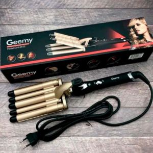 Geemy professional hair curling iron power indicators light temperature control 180-210°C for all hair types PTC heater with fast heat up