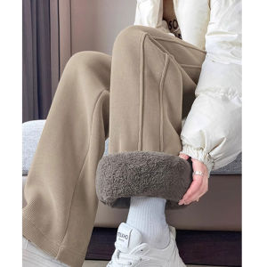 Thickened Lamb Velvet Warm Trousers Straight