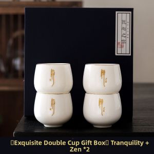 PAKCHOICE | Jade White Ceramic Triune Tea Cup Single Set