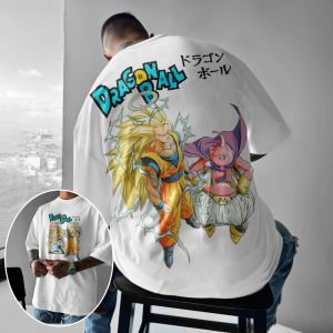 Bandai | Dragon Ball Mens Womens T-shirt Son Goku Majin Buu Anime Tee Summer Spring Boys Short Sleeves High-end Parent-child Outfits