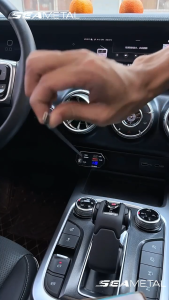 SEAMETAL 120W Fast Charging Car Charger 4 Ports With Retractable Cable 4 In 1 For Type-c And Iphone