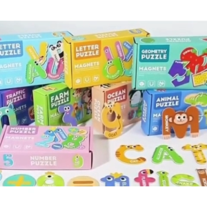 Puzzle Nam Châm Đa Dạng Chủ Đề Chữ Cái Số Học Động Vật Phương Tiện Dành Cho Bé 1-3 TUỔI