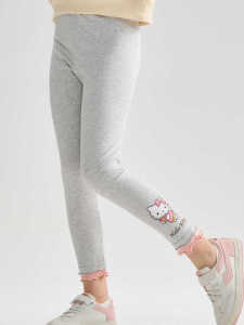 Hello Kitty Girls Bottom Pants Spring Autumn New Style Long Pants Outdoor Fashionable Childrens Clothing Cotton Elastic Waistband