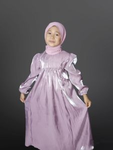 GAMIS MUSLIM  ANAK TERBARU 5-12 THFREE KUDUNG PASMINASIMPLE  DAN CANTIK
