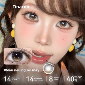 TINACON | Kính Áp Tròng Màu Xám Vintage Đường Kính Nhỏ Cho Người Châu Á Hỗn Huyết Dùng 6 Tháng