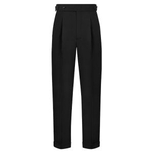 Cultum Naples Mens High Waist Suit Pants Business Casual No Ironing Required Long Pants Polyester Viscose Spandex Blend