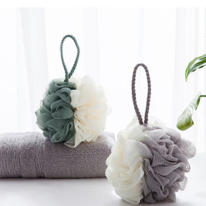【Free Shipping】Two-tone Large Bath Ball Shower Body Cleaning Environmental Hygienic Mesh Bath Ball Bathroom Accessories