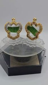 T#089 ตลับพระ/กรอบพระไมคอนฝังพลอยทองสูตร วงใน 3.2*3.5 ซม พิมพ์รูปหล่อครุฑหรือพิมพ์ใกล้เคียง เป็นต้น **ขนาดที่ใส่สวย 2.8*3.1 ซม**