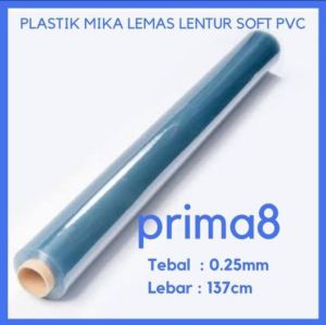Plastik Mika Lemas Lentur Soft PVC Bening Transparan Tebal 025 025mm Lebar 137cm Meteran