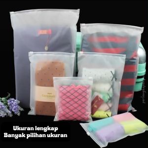 Plastik Pouch Tas Pakaian Kosmetik Make up Transparan Zipper Bag Ziper Lock Serbaguna 20mikron