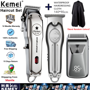 Kemei KM-1996/679/817 Professional All Full Silver Hair Clipper Set Rechargeable Electric Razor For Haircut Original Kit