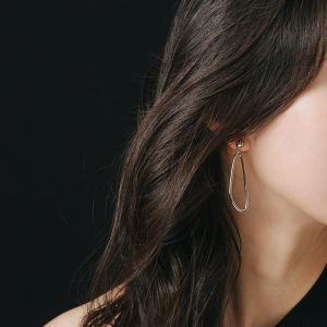 Simple 925 Silver Stylish Dangle Earrings