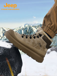 Jeep | Jeep Mens Outdoor Snow Boots Winter Thick Bottom Climbing Boots Warm Fleece Lined Hiking Shoes Anti-Cold Comfortable Walking Shoes