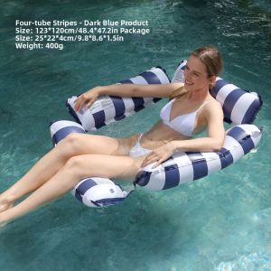 Inflatable Four Tubes Pool Float Durable PVC Floating Bed Comfort Water Raft for Outdoor Water Activities
