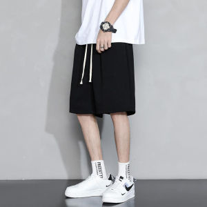 Ice Silk Short Sleeve T-Shirt And Shorts Set for Men Summer Casual Sports Wear Teen Boys Fashionable Polyester Fabric